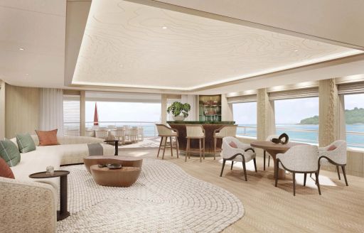 Charter yacht QU2 upper salon