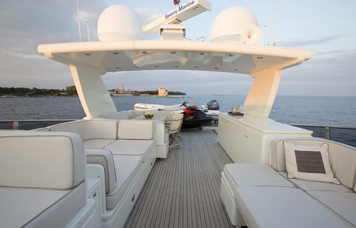 sundeck of superyacht cappuccino