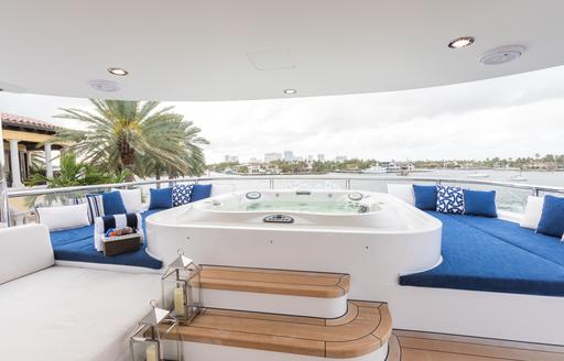 Superyacht charter TANZANITE deck Jacuzzi