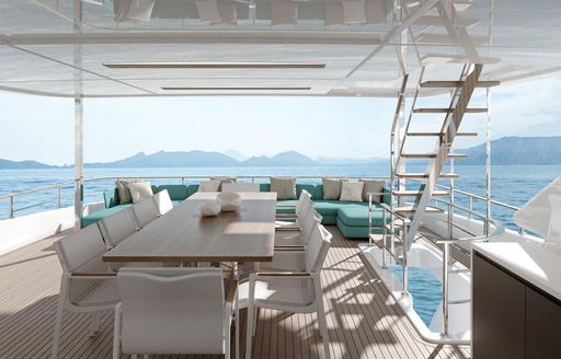 alfresco dining on luxury yacht PENELOPE