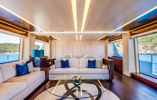 Main salon on charter yacht LULU