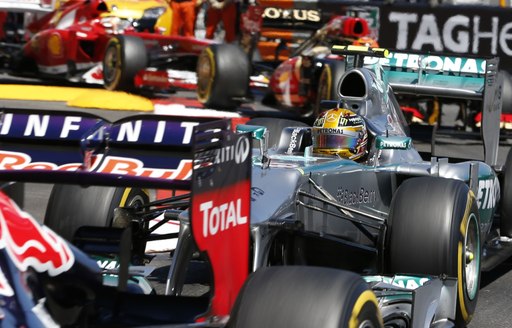 Formula 1 cars compete in the Monaco Grand Prix