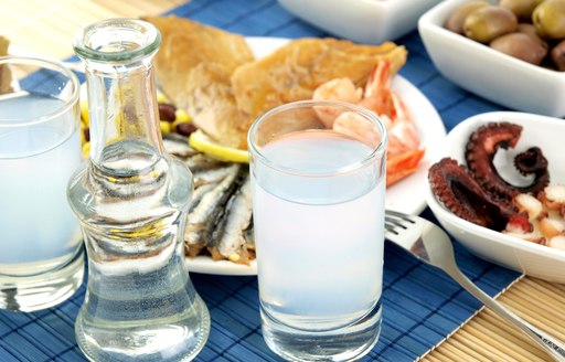 Plate of Greek seafood for lunch