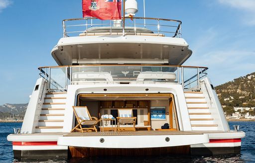 Superyacht charter CALYPSO I overview of beach club entrance