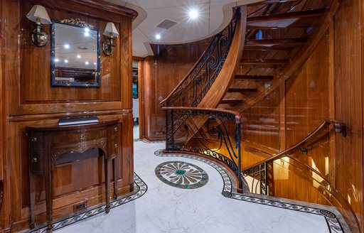 Charter yacht AMORE interior stairwell