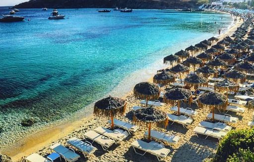 Mykonos - Psarou Beach loungers