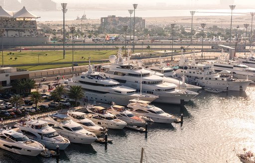 superyachts berth in Yas Marina for the Abu Dhabi Grand Prix