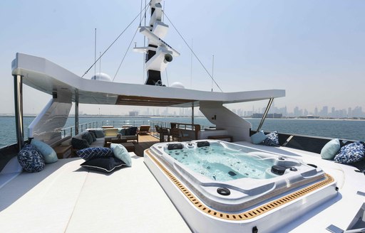 Jacuzzi on board charter yacht ROCKET ONE