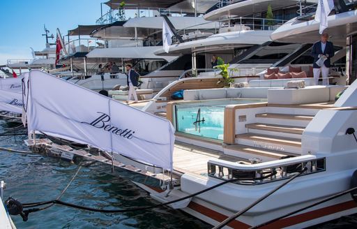 Benetti superyacht A+ berthed at Cannes Yachting Festival