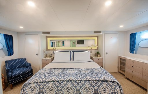 elegant master suite on board luxury yacht DREAMTIME 