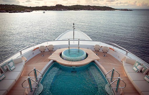 Multi level pool aboard KISMET