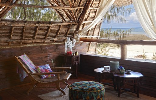 living area of bandas on thanda island 