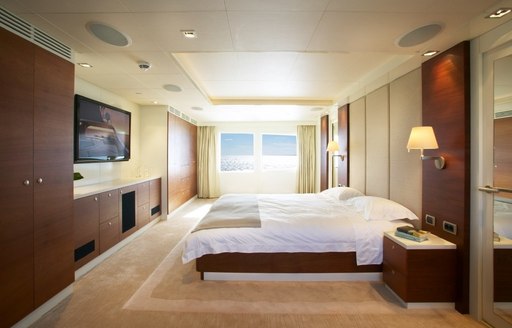 full beam master suite on board superyacht AUSTRALIS 