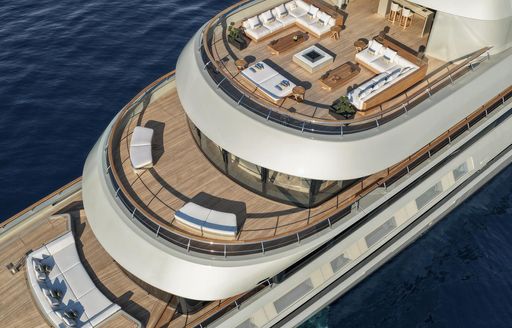 Charter yacht GECO BY G.ARMANI aft decks aerial