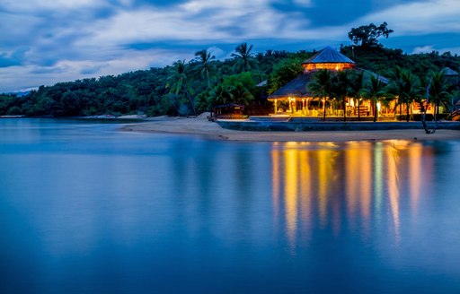 A beach hut on Cuba at evening