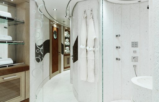 Spa and sauna on superyacht EQUANIMITY