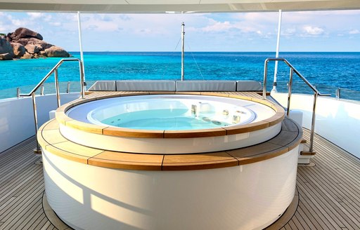 Jacuzzi onboard charter yacht W