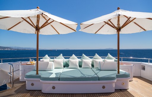 a quiet sunning area aboard the sundeck of luxury yacht CALLISTO 