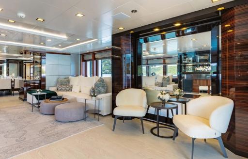 Charter yacht HOLDIN' MY OWN interior seating with armchairs