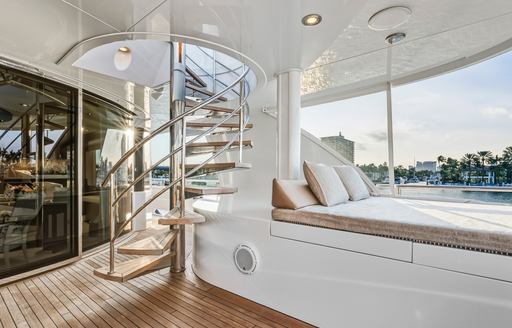 Charter yacht NOVERRA sun pad and staircase