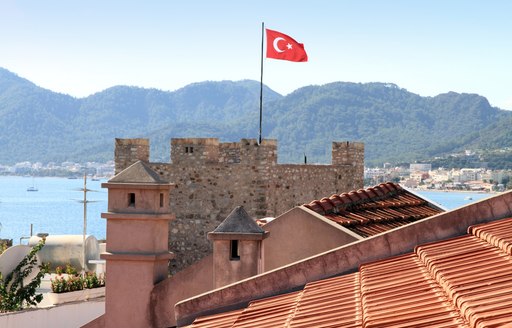 A view of turkey close to the yachts