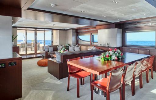 Charter yacht SANJANA main salon overview