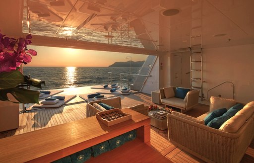 Beach club on board charter yacht STELLA MARIS