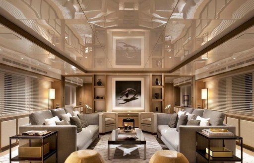 stylish main salon on board charter yacht Orient Star