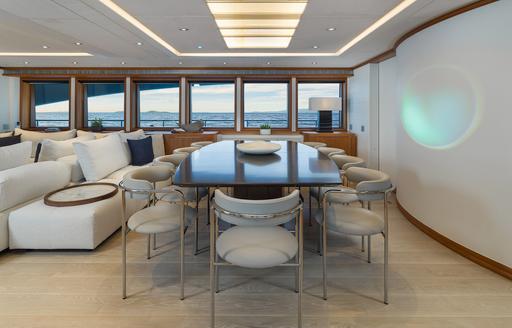 Charter yacht TALIA interior dining table
