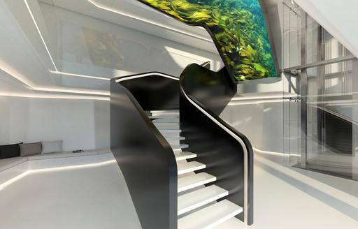 Charter yacht REV OCEAN interior stairs