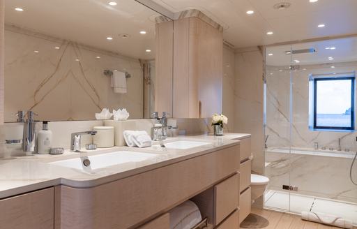 En suite facility onboard charter yacht MINE GAMES