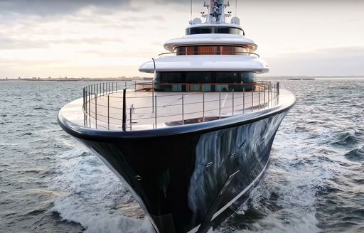Charter yacht BREAKTHROUGH bow at sea