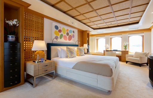 Master cabin onboard charter yacht ADVENTURE