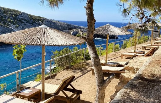 Porto Limnionas Beach Zakynthos loungers