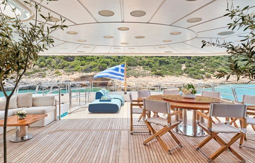 Charter yacht RIVA I sun deck with seating