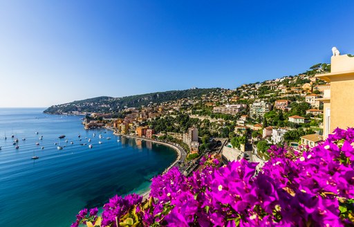 Long shot of the French Riviera