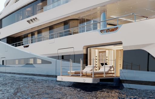 Charter yacht AMALYA fold out balcony