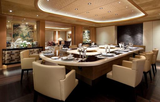 Charter yacht SUNRAYS interior dining area