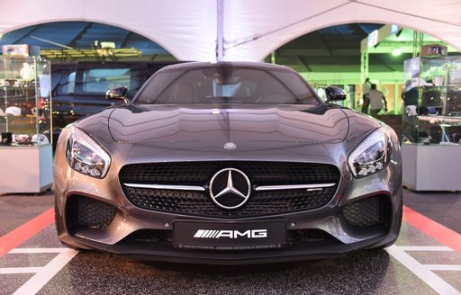 Mercedes car on display at the Dubai International Boat Show