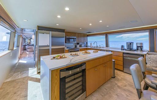 Charter yacht MARGATE galley and large windows