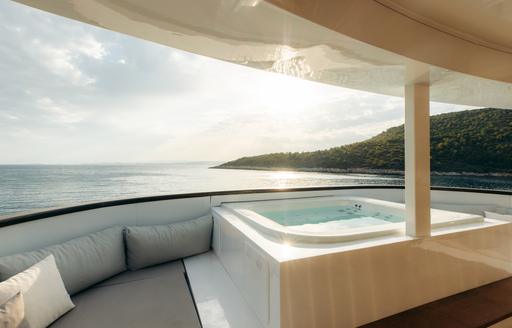 Deck Jacuzzi onboard charter yacht AGAPE ROSE