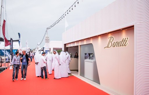 Crown Prince of Dubai outside the Benetti exhibition at the Dubai International Boat Show 