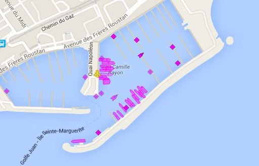 Marine traffic image of Cannes Film Festival 2016