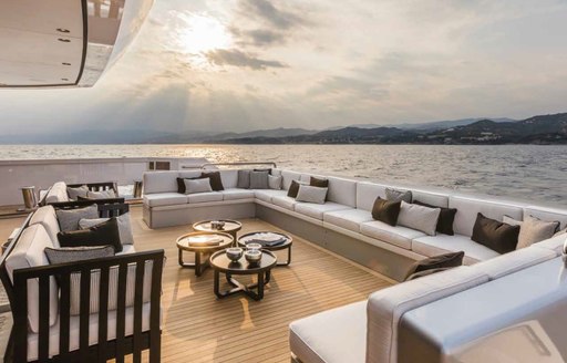 alfresco lounging on board motor yacht SUERTE