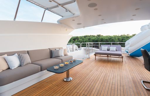 Charter yacht AFRICA I sun deck with exterior seating