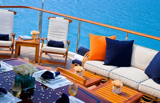 M4 yacht alfresco seating and deck area