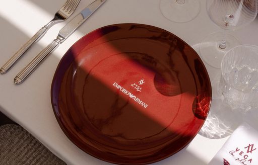 Vega La Plage Emporio Armani red place setting