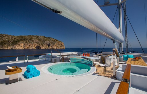 sundeck on luxury yacht aquijo