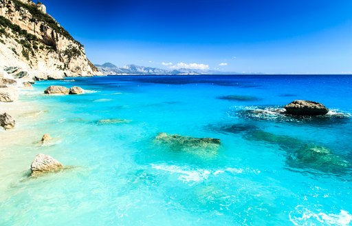 Secluded bay with rocks in the water