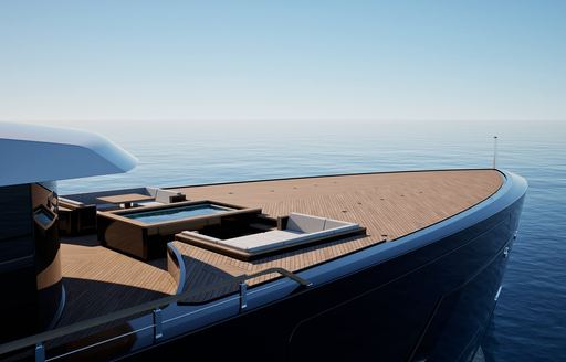 Charter yacht LES CINQ bow and seating area